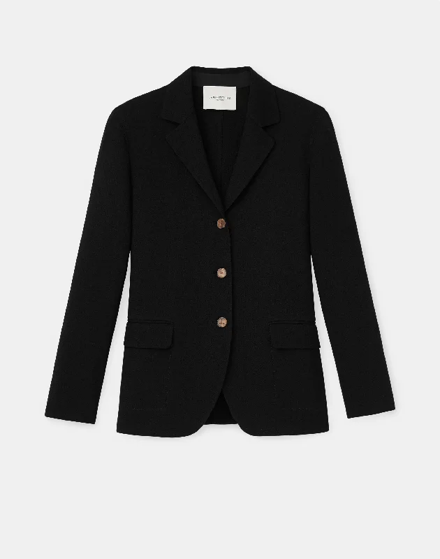 Comfortable Fit Yoga Shorts -Rogers Blazer In KindWool Nouveau Crepe