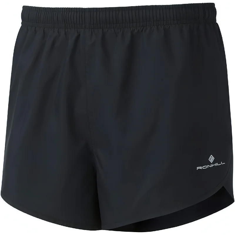 Yoga Shorts for Yoga Enthusiasts -Ronhill Core Split Mens Running Shorts - Black