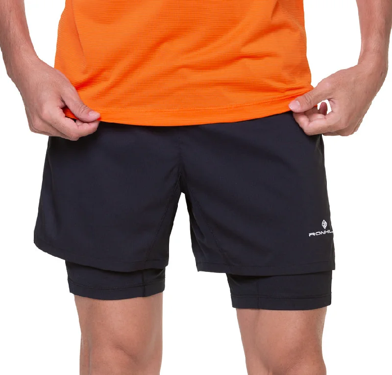 Premium Yoga Shorts for Relaxing -Ronhill Tech Twin 2 In 1 Mens Running Shorts - Black Premium Yoga Shorts for Relaxing -Ronhill Tech Twin 2 In 1 Mens Running Shorts - Black