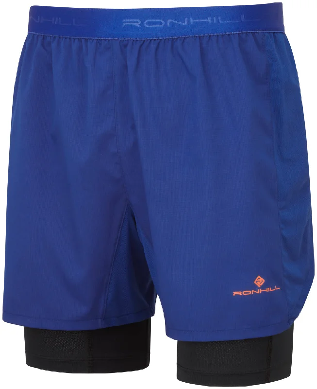 Yoga Shorts for Warm-Up and Flexibility -Ronhill Tech Twin 2 In 1 Mens Running Shorts - Blue Yoga Shorts for Warm-Up and Flexibility -Ronhill Tech Twin 2 In 1 Mens Running Shorts - Blue