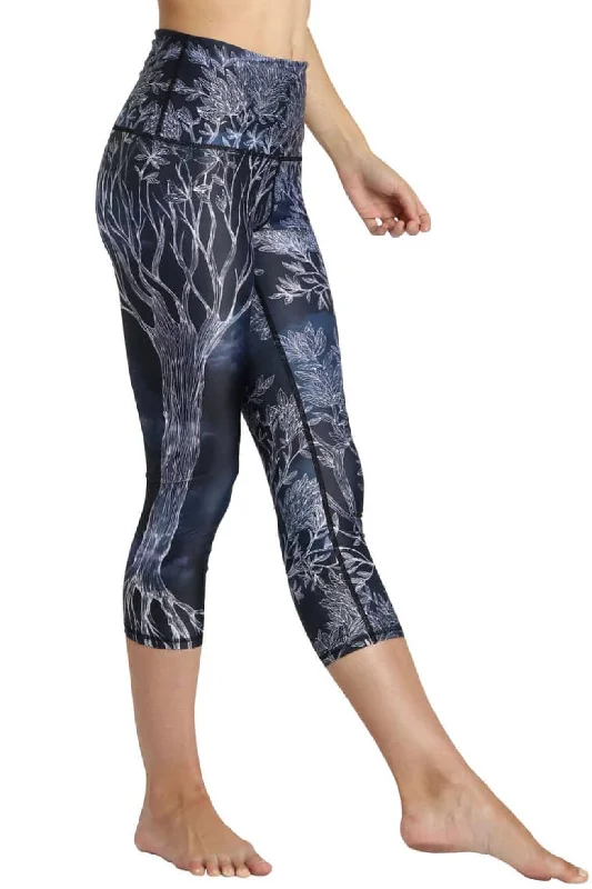 Compression Yoga Pants -Root to Rise Printed Yoga Crops