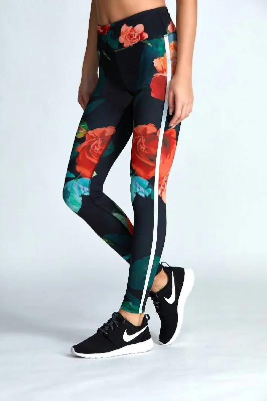 Yoga Shorts for Power Yoga Practice -Rose Legging In Multi