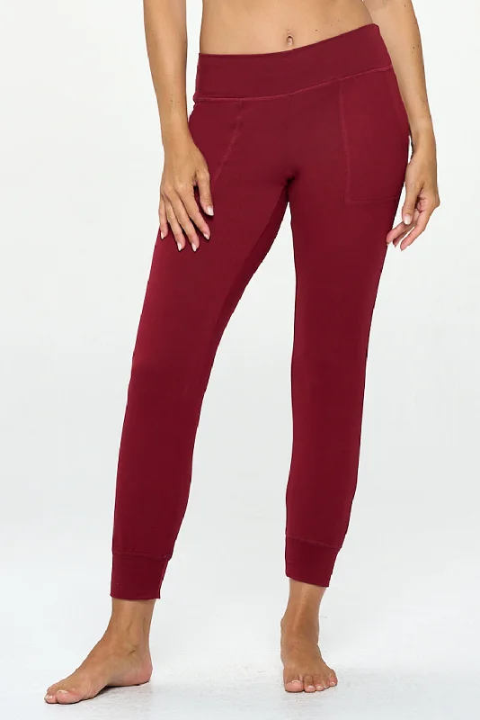 Best Performance Yoga Pants for Flexibility -Rosy - Burgundy - Ultra Lightweight Joggers w Pockets Best Performance Yoga Pants for Flexibility -Rosy - Burgundy - Ultra Lightweight Joggers w Pockets
