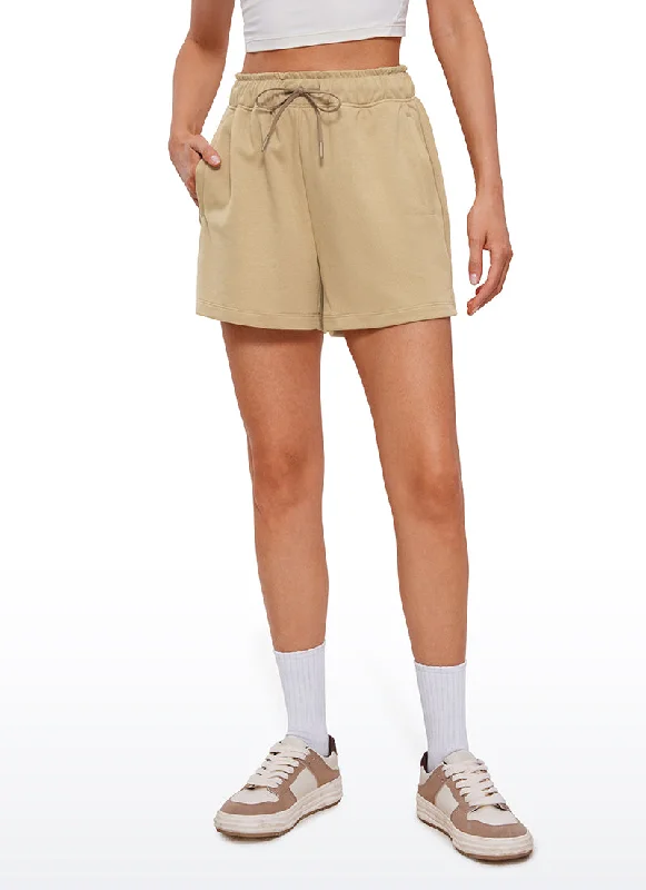 Best Yoga Shorts for Deep Stretching -Cotton High Rise Sweat Shorts 4''