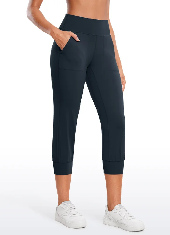 Yoga Shorts for Stretch and Flexibility -Butterluxe High Waist Cropped Joggers 23" with Pockets