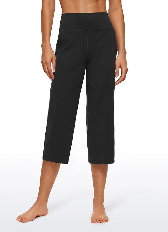 Yoga Shorts for Active Women -Butterluxe High Waist Wide Leg Pants with Pockets 23''