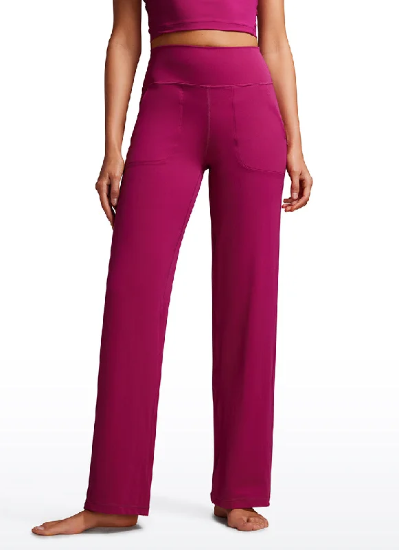 Supportive Yoga Shorts for Stretching -Butterluxe High Waist Wide Leg Pants 31''