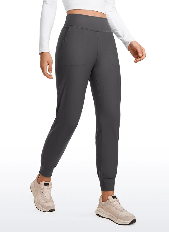 Breathable Yoga Shorts for Summer -Fleece Lined Soft Workout Joggers with Pockets 27.5"