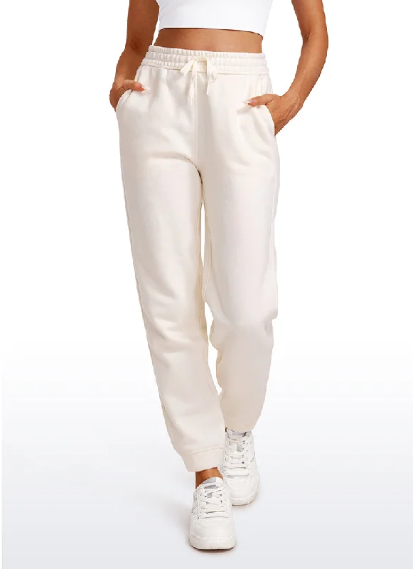 Yoga Shorts for Increased Flexibility -Cotton Fleece Lined High Rise Sweatpants 28''