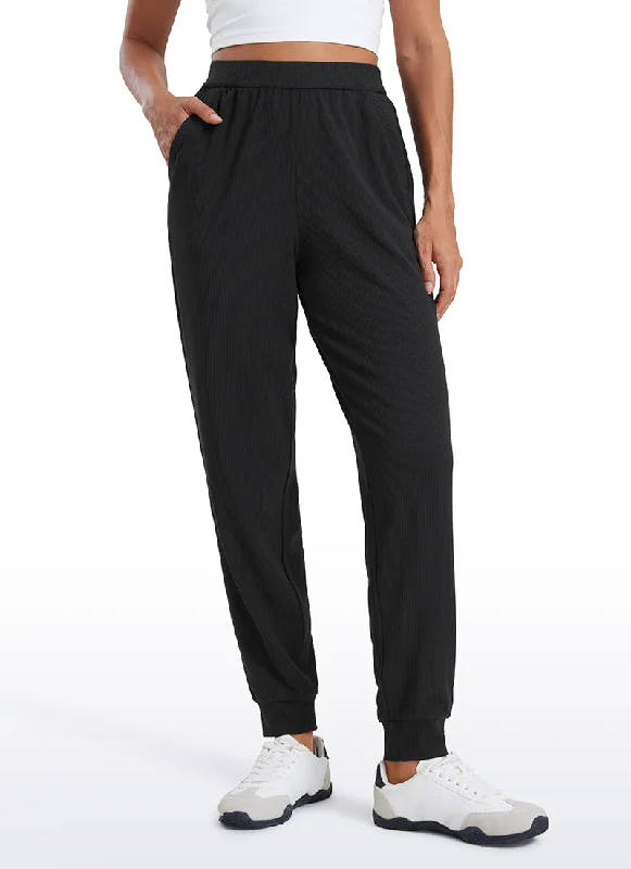 Yoga Shorts for Hot Weather Practice -Ribbed Pockets Sweatpants 28"