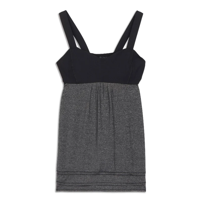 Yoga Tops with Built-In Support Bra -Run Back On Track Tank Top - Resale