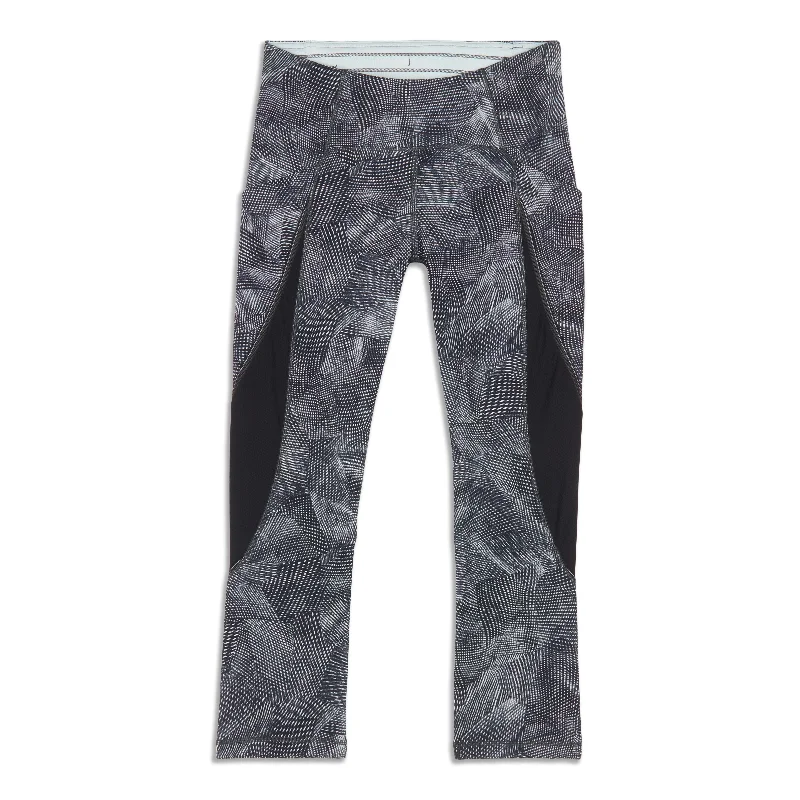 High-Waisted Yoga Pants for Support -Run Off Route Mid-Rise Crop - Resale