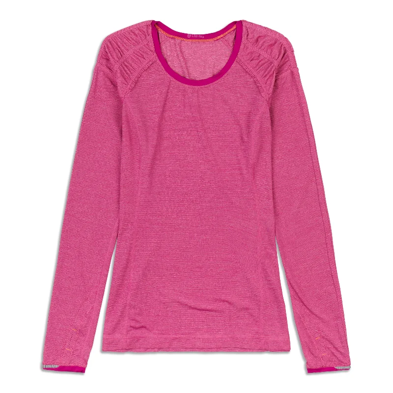 Women's Yoga Tops for High Stretch -Run Silver Bullet Long Sleeve Shirt - Resale