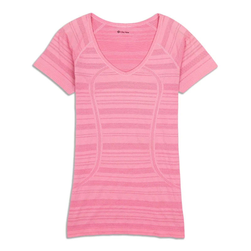 Yoga Tops with Built-In Support Bra -Run Swiftly Tech Short Sleeve Shirt - Resale