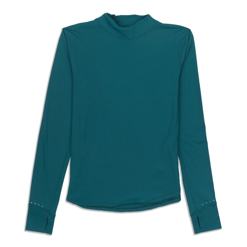 Women's Yoga Tops with Breathable Materials -Running Long-Sleeve Mock Neck Shirt - Resale