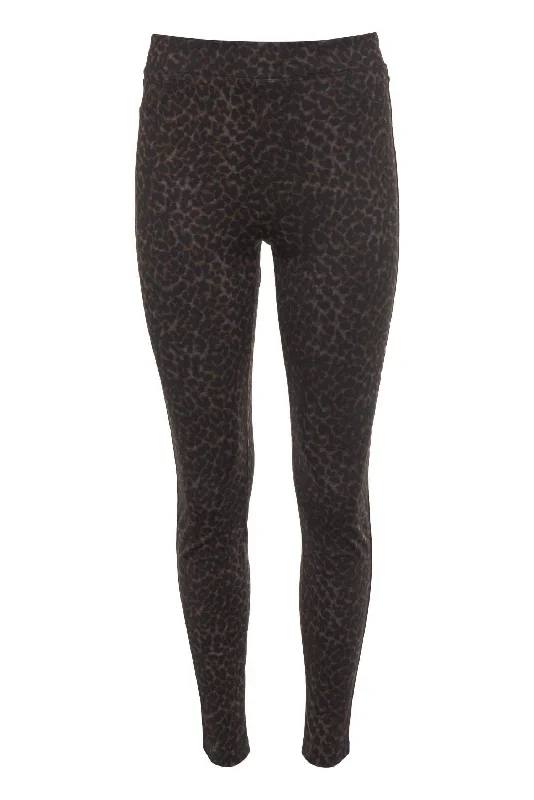 Breathable Yoga Shorts for Better Mobility -Runway Legging In Latte Leopard