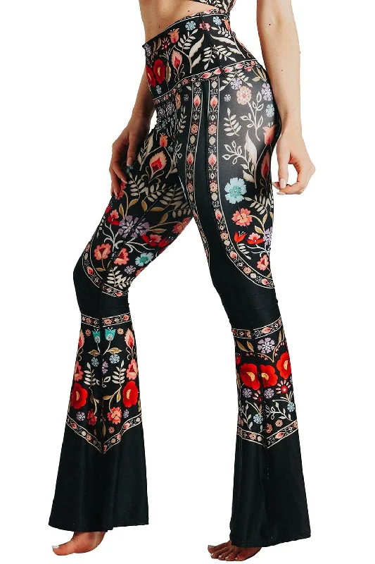 Yoga Pants for Pilates -Rustica Printed Bell Bottoms by Yoga Democracy