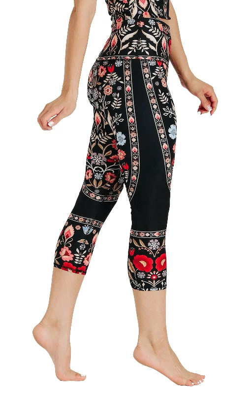 Eco-Friendly Yoga Pants -Rustica Printed Yoga Crops by Yoga Democracy
