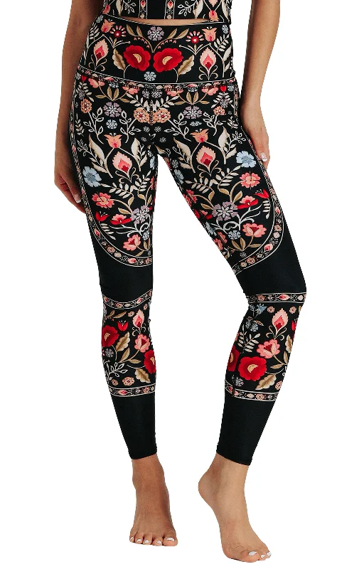 Premium Yoga Pants for Comfort -Rustica Printed Yoga Leggings by Yoga Democracy