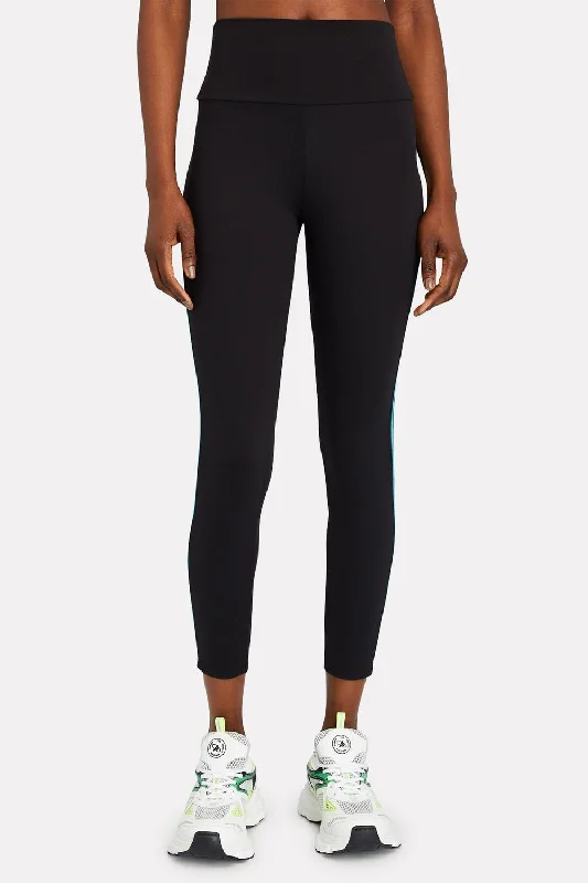Stylish Yoga Shorts for Fitness Enthusiasts -Ryder Piped Legging In Black