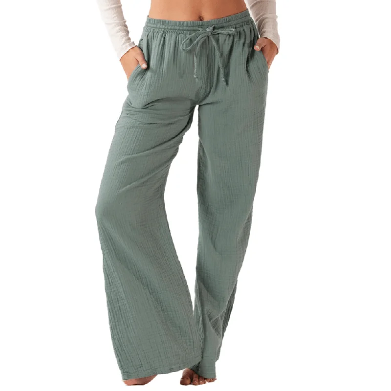 Tight Yoga Pants for Workout -Sage Cotton Cabana Pants