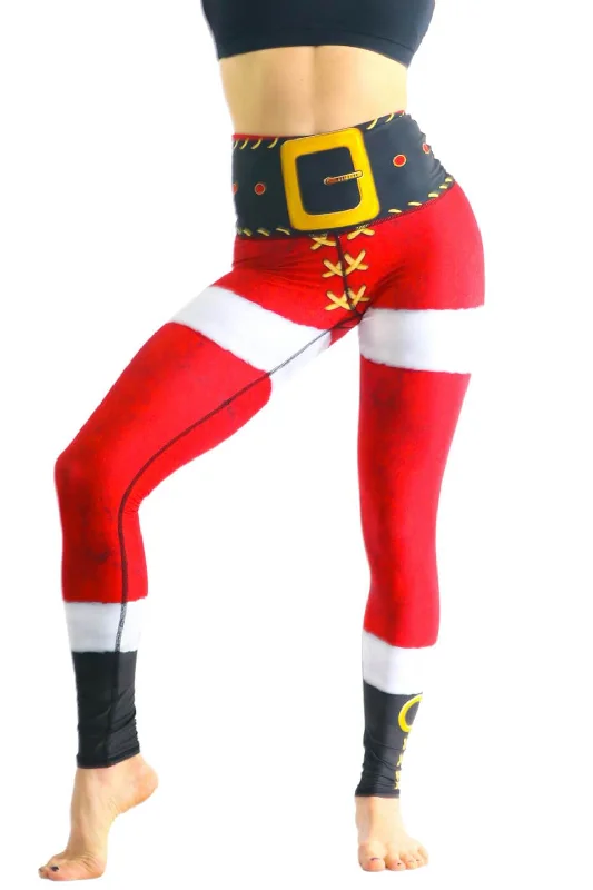 Compression Fit Yoga Pants -SantaCon Printed Yoga Leggings