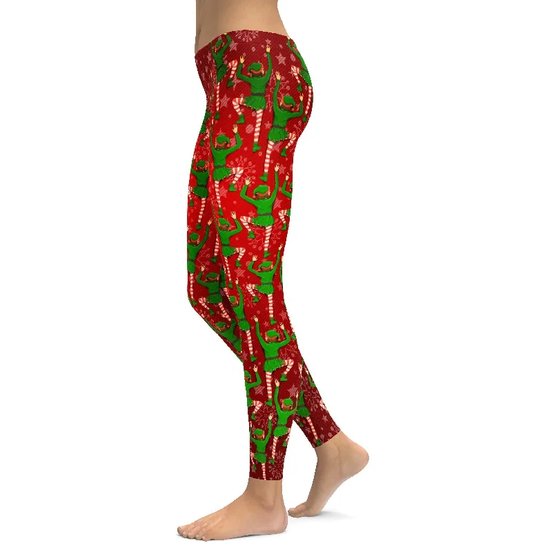 Yoga Pants for Ease of Movement -Santa's Elves Leggings