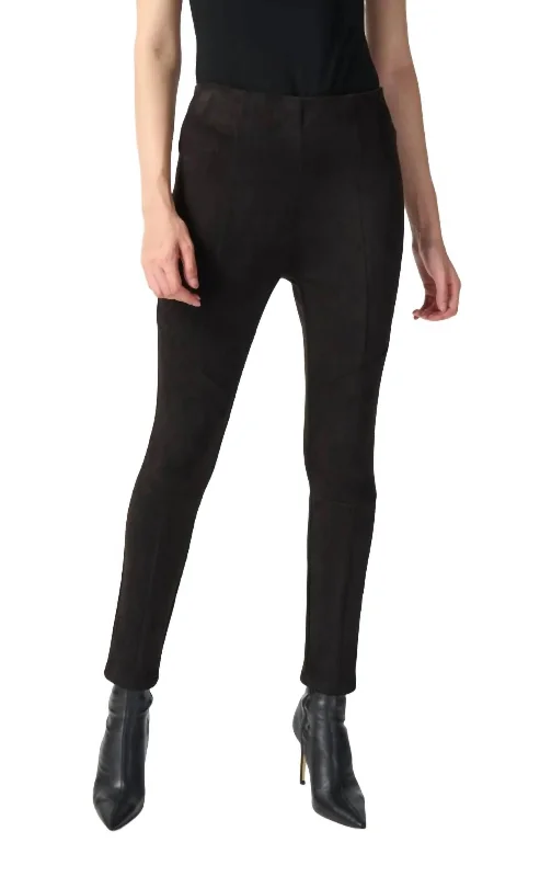 Women's Breathable Yoga Shorts -Scuba Suede Leggings In Black