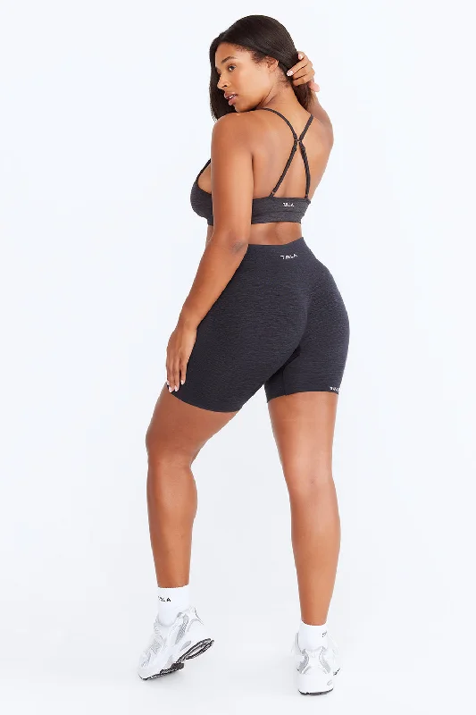 Yoga Shorts for Performance and Comfort -SCULPT SEAMLESS SCRUNCH CYCLING SHORTS - OYSTER BLACK MARL Yoga Shorts for Performance and Comfort -SCULPT SEAMLESS SCRUNCH CYCLING SHORTS - OYSTER BLACK MARL