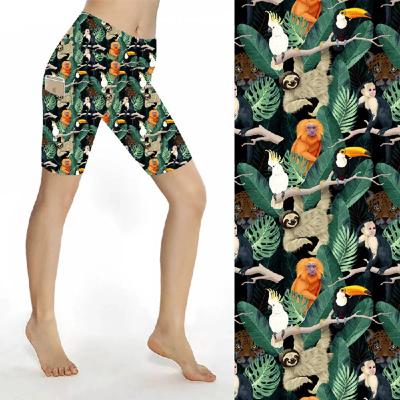 Yoga Shorts for Flexibility and Relaxing -Sculpt Yoga Biker Shorts - Amazon Animals