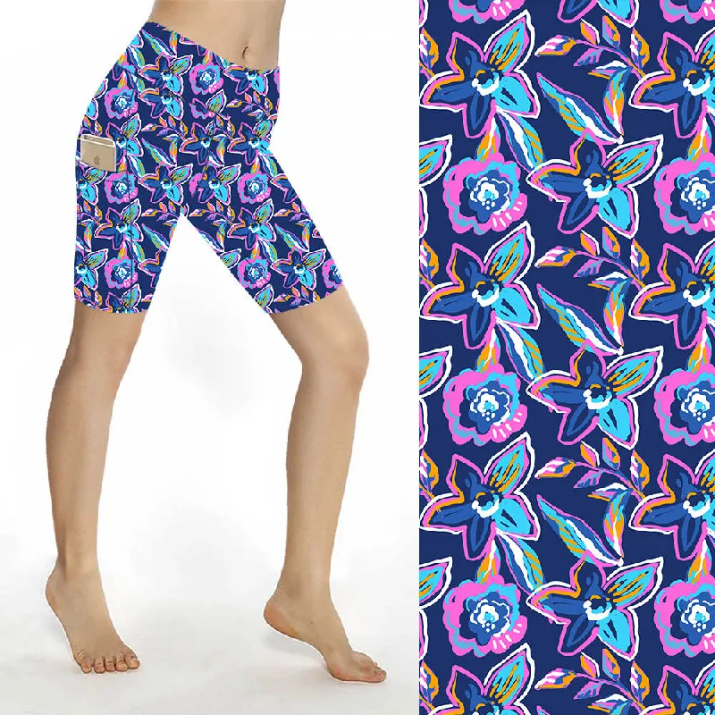 Yoga Shorts for Flexibility and Poses -Sculpt Yoga Biker Shorts - Colour Clematis