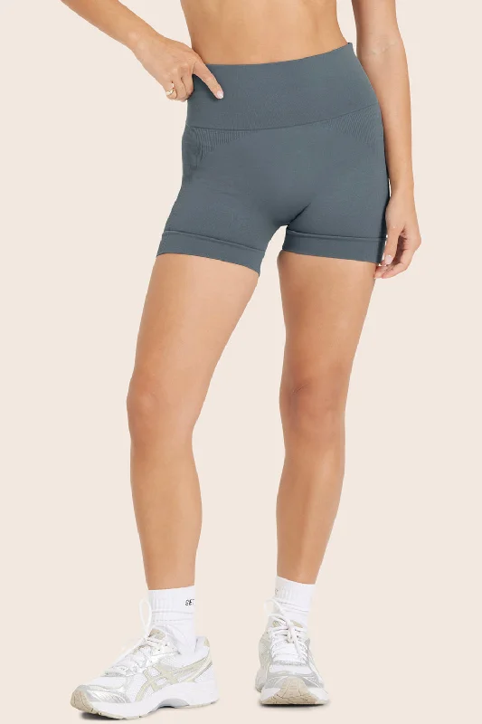 Yoga Shorts with Smooth Waistband -SCULPTFLEX® BIKE SHORTS - SLATE