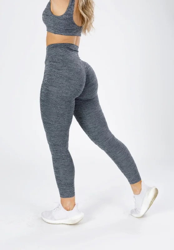 Comfortable Yoga Pants for Everyday Wear -Reluna Spacedye Original Sculptseam™ Legging Grey Static