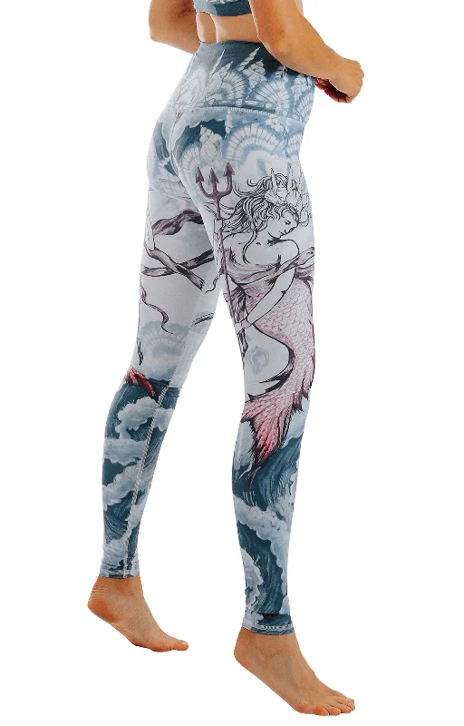 Yoga Pants for Pilates -Sea Goddess Printed Yoga Leggings