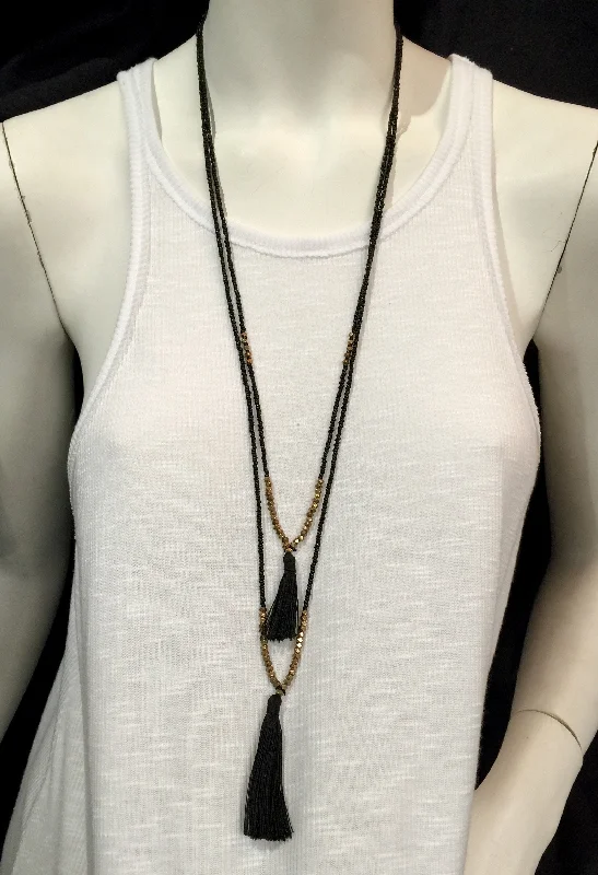Yoga Shorts for Women’s Flexibility Training -Seed Bead Double Strand Tassel Necklace Yoga Shorts for Women’s Flexibility Training -Seed Bead Double Strand Tassel Necklace