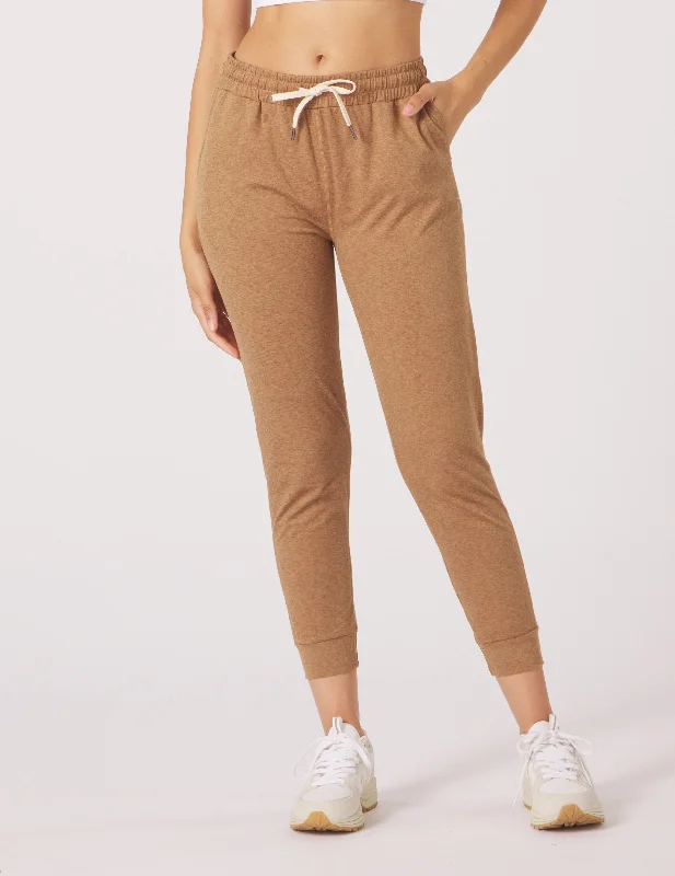 Comfortable Yoga Pants for Flexibility -Serene Jogger: Almond Marble