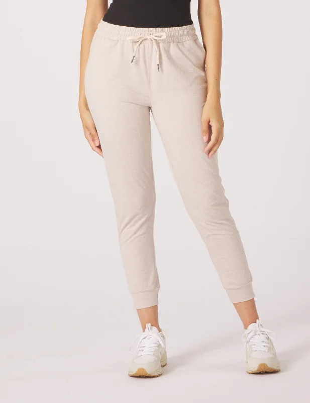 Full-Waist Yoga Pants -Serene Jogger: Oatmilk Marble