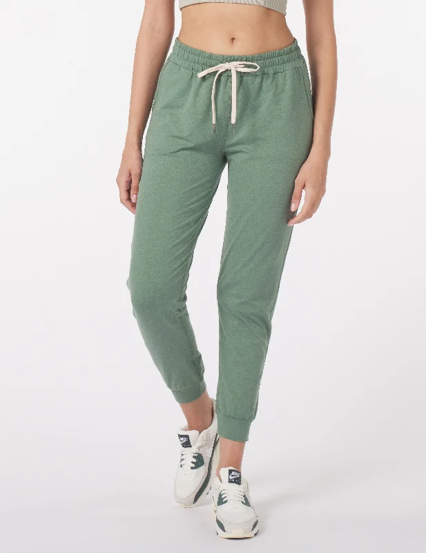 Soft Yoga Pants with Supportive Waist -Serene Jogger: Sage Marble