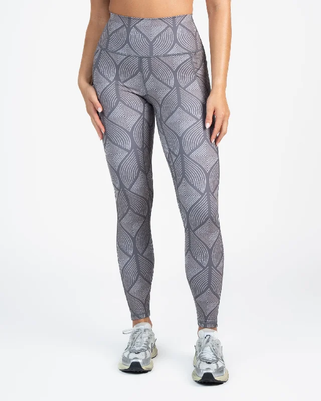 Yoga Pants for Maximum Comfort and Flexibility -Shakti Leggings (27 in. inseam) - Grey Peacock