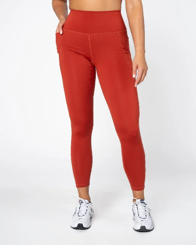 Soft Yoga Pants with Supportive Waist -Shakti Leggings (27 in. inseam) - Cayenne
