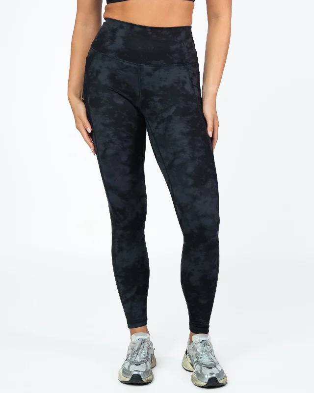 Stylish Yoga Pants for Intense Flexibility -Shakti Leggings (27 in. inseam) - Onyx Tie Dye