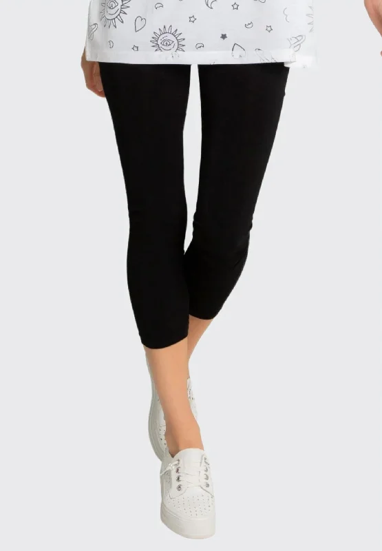Breathable Yoga Shorts for Performance -Shapewear Crop Leggings In Black