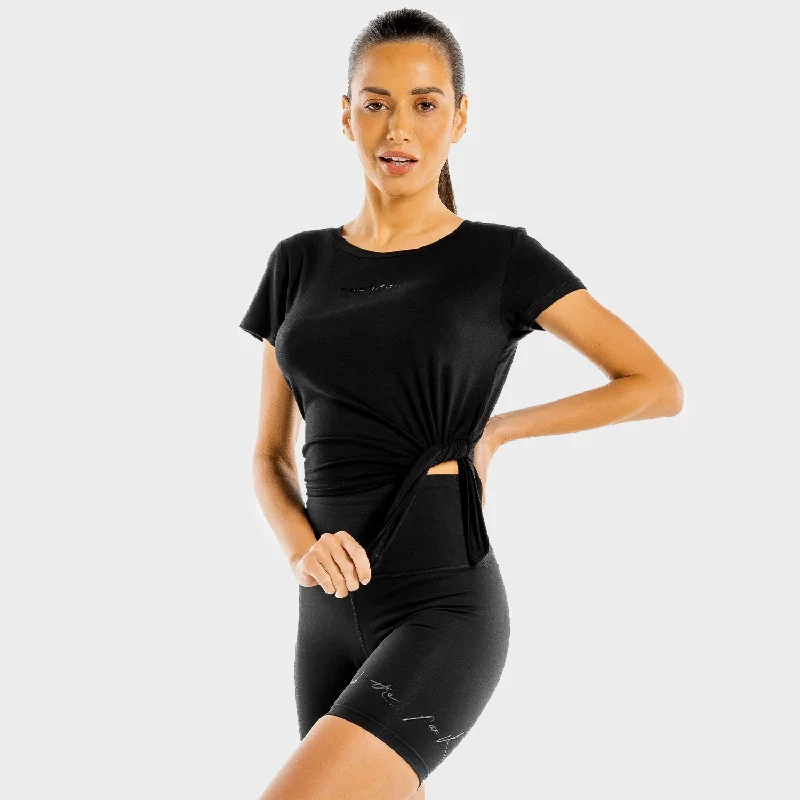 Seamless Yoga Tops for Comfort and Style -She-Wolf Crop Top - Black