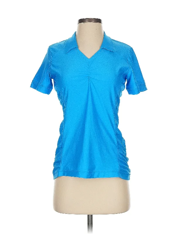 Breathable Cotton Yoga Tops -Short Sleeve Polo