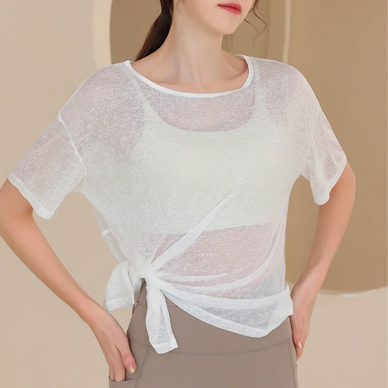 Soft and Relaxed Yoga Tops for Flexibility -Short Sleeve Yoga Pullover