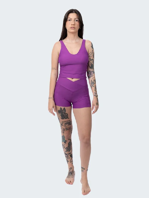 Yoga Shorts for Full Flexibility Movement -Shorties with Pockets - ORCHID