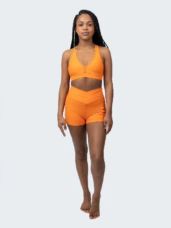 Yoga Shorts for Strengthening and Flexibility -Shorties with Pockets - PAPAYA
