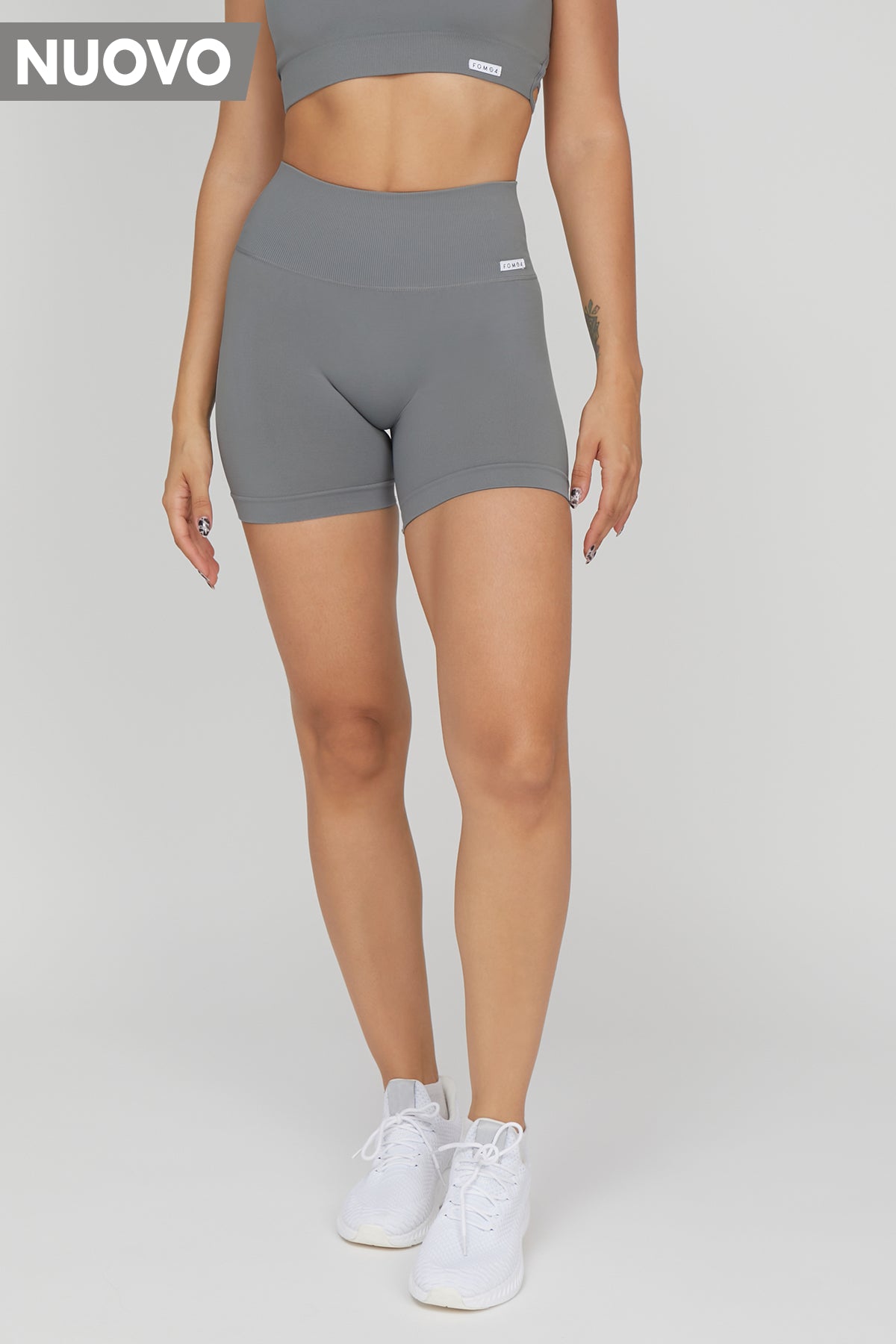 Yoga Shorts for Pilates -Shorts Shape-Up 2.0 Grigio Monument Pancia Piatta