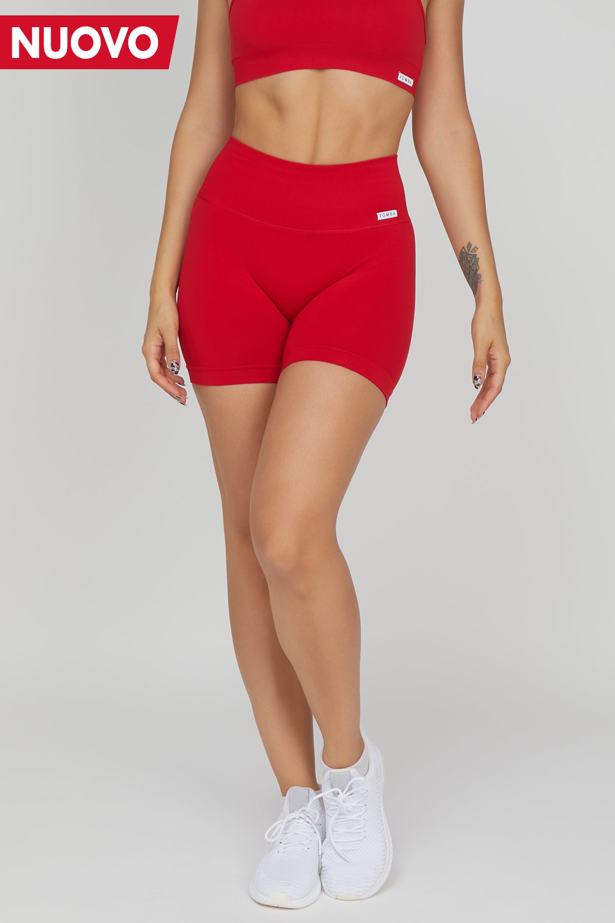Yoga Shorts for Hot Yoga Classes -Shorts Shape-Up 2.0 Rosso Lampone Pancia Piatta