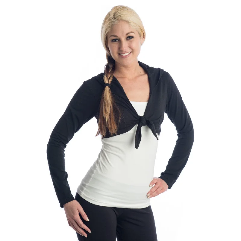 Best Yoga Tops for Comfort -Love Bamboo Cropped Hoodie - Black